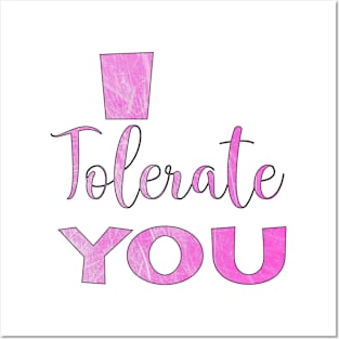 I Tolerate You - Valentine's Day Humor Posters and Art